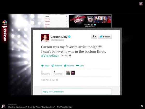 ericlee267's tweet image. @CarsonDaly Lol #TheVoice #newVote