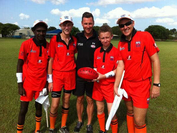 @brettrosebury8 with young development umpires out at Michael Long trail games in Darwin