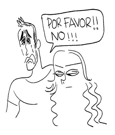 TELENOVELA DOODLES: Damian is sad that his lady makes bad decisions. begs her to change her mind.  #viendotempestad 