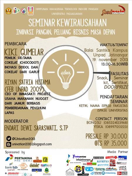 Akang teteh,ayo daftar sbg peserta Seminar Kewirausahaan @Univation2013 !19 nov di Bale Santika mulai pk 13.00!