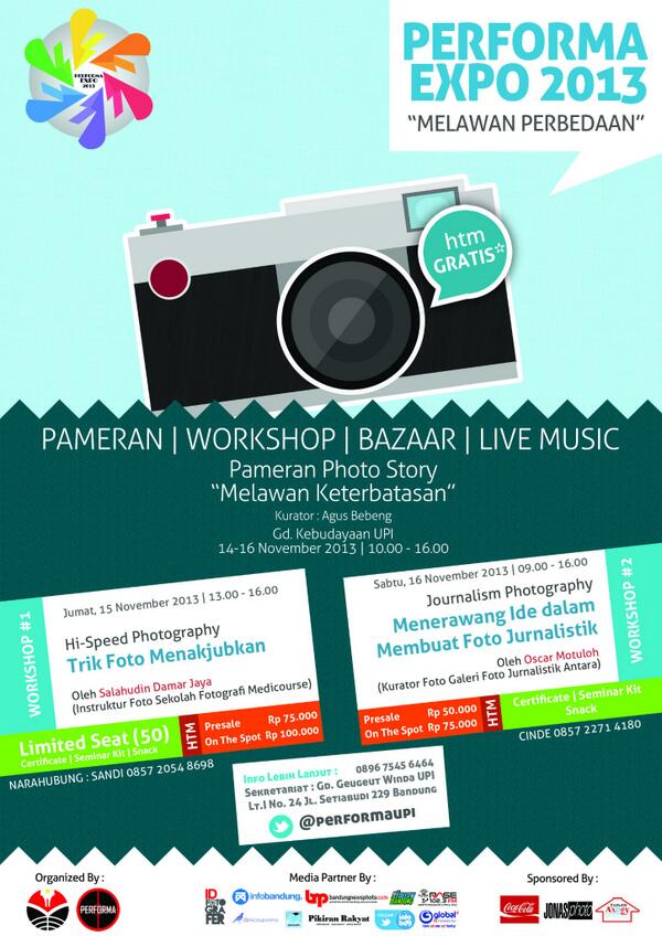 fatihsaputro's tweet photo. cc: @ranafotocom #PERFORMAEXPO2013 | Pameran Photo | Workshop Fotografi | More info: @performaupi (089675456464) http://t.co/5EcwagI0xt
