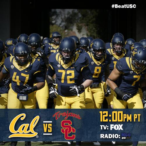 CalAthletics's tweet photo. It's Game Day! #BeatUSC http://t.co/bu0BSrvMCb