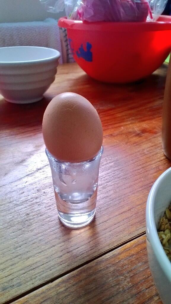 kavita_bp's tweet image. Don&apos;t have an egg cup thang. So using a shot glass for my boiled egg. #StudentSolutions