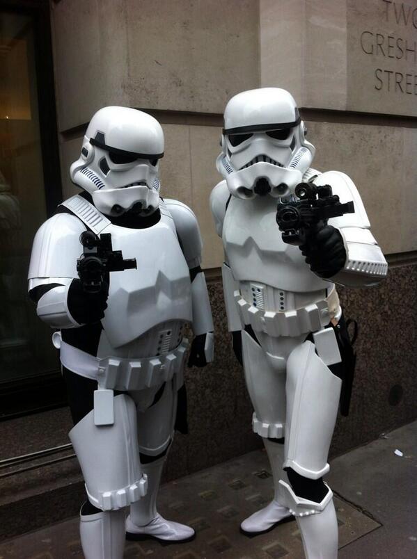 LordMayorLive's tweet photo. Star Wars fans - look who's taking part in the parade #LordMayorsShow http://t.co/VIlWyEsfEg