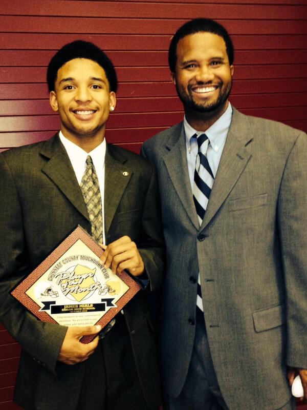 JayMials's tweet image. My son and his football coach!