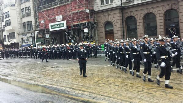 LordMayorLive's tweet photo. More cheers at the Royal Navy walk by #LondonMayorsShow http://t.co/pQoyugxxpD