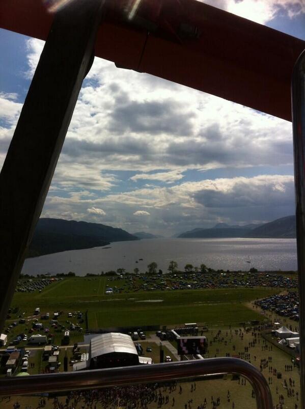 Head in the clouds. The view from the big wheel at RockNess.