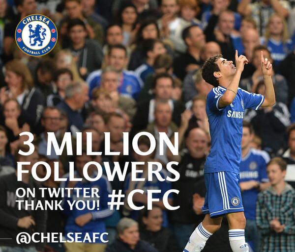 That’s 3 million @chelseafc followers. Thank you! #CFC