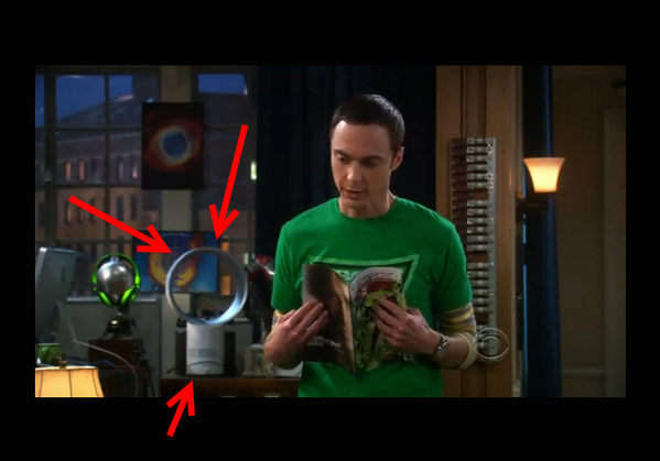 DysonAir's tweet photo. Безлопастный вентилятор Dyson Air Multiplier в "Теории большого взрыва" ("The Big bang theory":) http://t.co/alyhoKCa3s