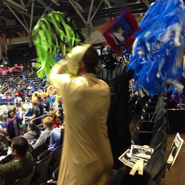 macmcclennahan's tweet image. Waving the HCMS Galactic Cougar Banner!  #g8kpr @hcmsrobotics #robotics