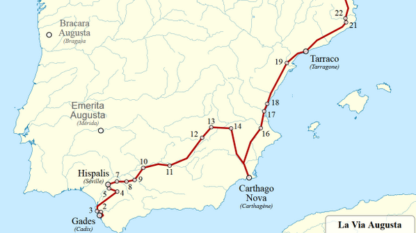 HistoriadeCadiz's tweet photo. En tiempos del emperador Augusto,#Gades-#Cadiz se comunicaba directamente con   #Roma  a través de la via Augusta.   https://t.co/IkJ003TWgd