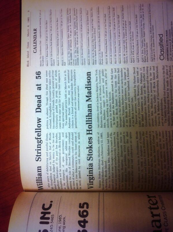 Wm_Stringfellow's tweet photo. My obituary in the Block Island Times. http://t.co/mxuX67c6ID