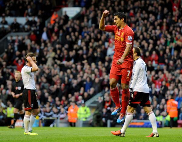 LFC's tweet photo. Retweet if Luis Suarez was your #LFC #MOTM against Fulham http://t.co/cBJNud5fH7