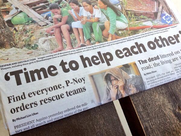 whatsupmarki's tweet image. @inquirerdotnet today&apos;s headline couldn&apos;t have said it better &amp;amp; clearer #YolandaPH #HelpPH #HelpTacloban