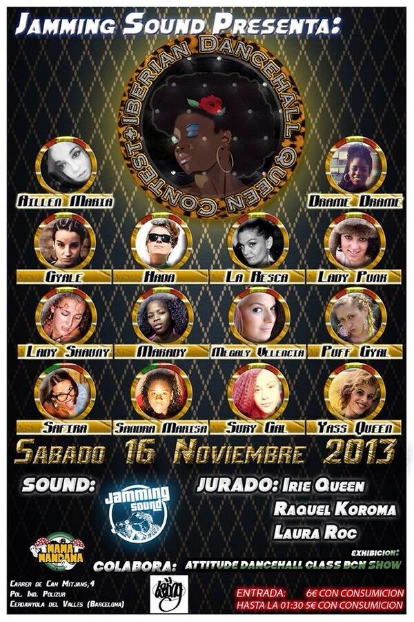 JammingSound's tweet image. @JammingSound: 1 semana para el Iberian Dancehall Queen Contest en @MamaMandawa #iberiandhq #dancehall #reggae