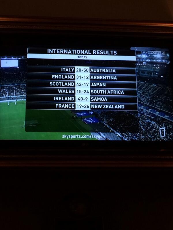 tatamirugby's tweet image. Voici les résultats des matches de Rugby internationaux de la journée #ITAAUS #ENGARG #SCOJAP #WALRSA #IRESAM #FRASAM