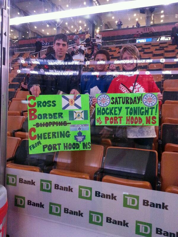 DavidAmber's tweet photo. #Leafs fans already in the building getting set for game vs #Bruins on @hockeynight #gameon http://t.co/hKyyGNPOft