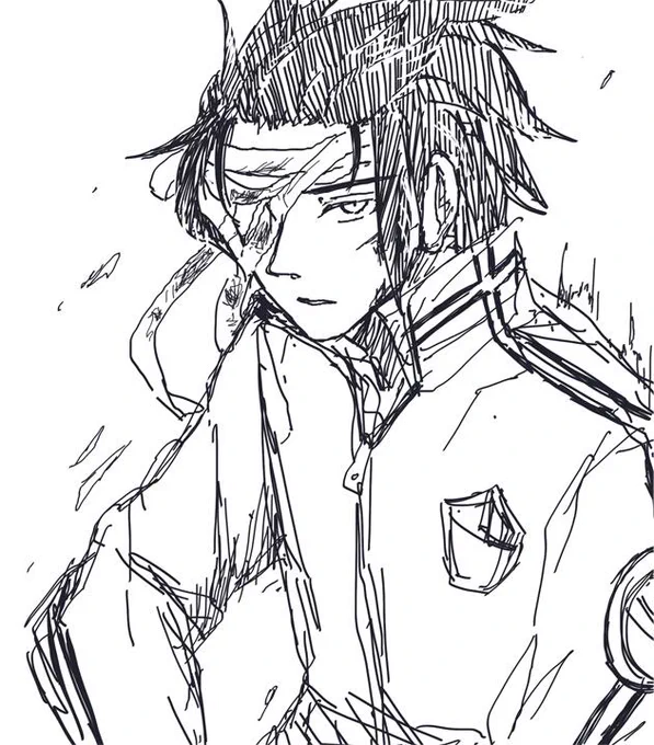 支部にあげた嵐山さんの文字なしバージョン。初描きな上にあの髪のギザギザ表現したかったんに出来なかった 