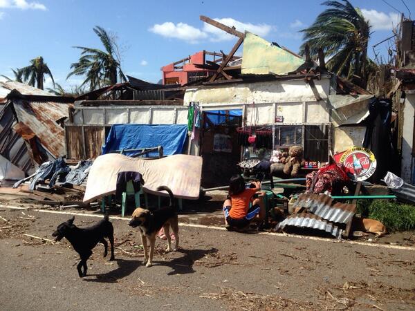 javellanajohn's tweet image. A mother gives a bath to her child by the highway in Tacloban. #YolandaPH #HelpTacloban