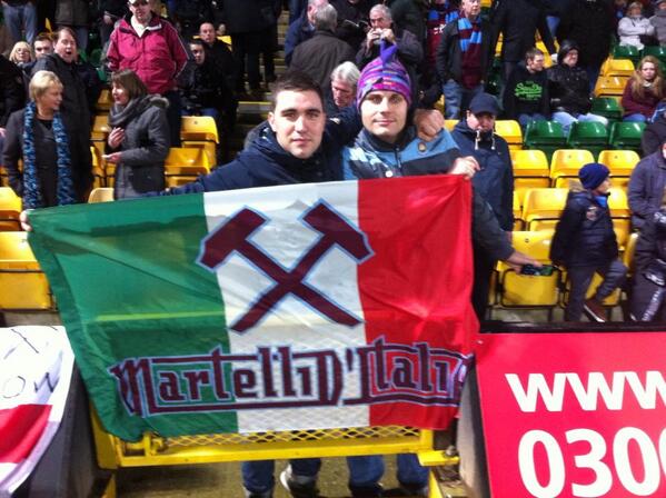 HammersBogor's tweet image. Cool "@martelliditalia: MARTELLI D'ITALIA yesterday at Carrow Road #olas #loyalsupport http://t.co/JulW2UcJ1c"