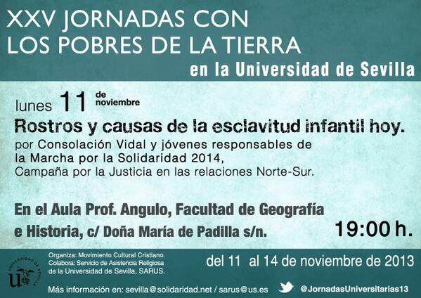 JornadasUniv13's tweet photo. Lunes 11 de Noviembre en el Rectorado: http://t.co/F2lbEBZlTK