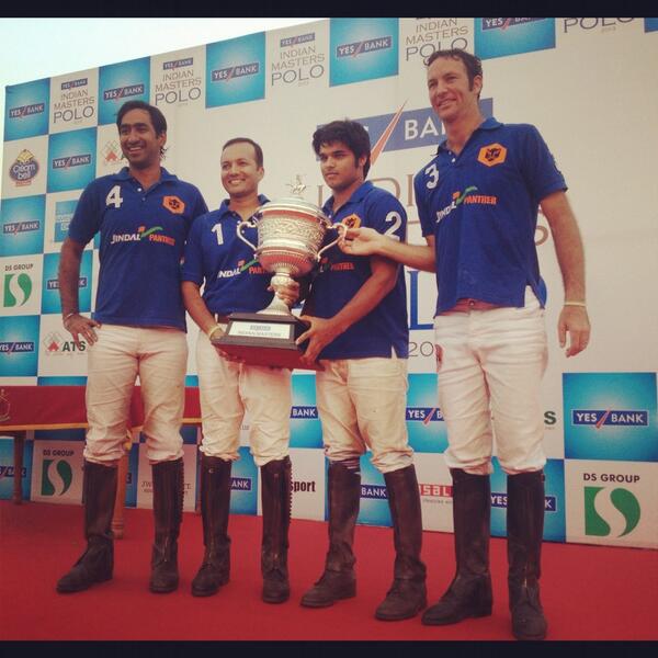MPNaveenJindal's tweet photo. Proud team. With Simran Shergill, Siddhant Sharma &amp; John Paul Clarkin. #JindalPanthers #Polo #Champions http://t.co/3rPCwRxdBV