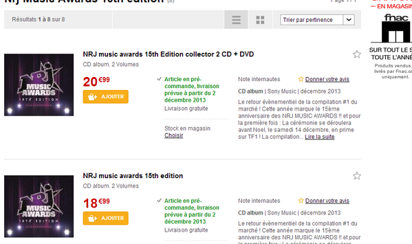 SparkDise's tweet photo. Le 2 décembre je vais courir à la fnac la plus proche..#NMA15thEdition #NMA13 http://t.co/JYtmL7BszN