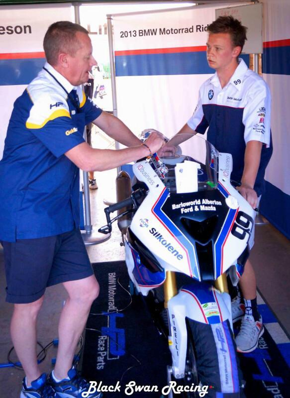 Awesome pic of myself and BMW Motorrad Motorsport factory rider <a href="/Chris_99_/">Chris Leeson</a> at the last race