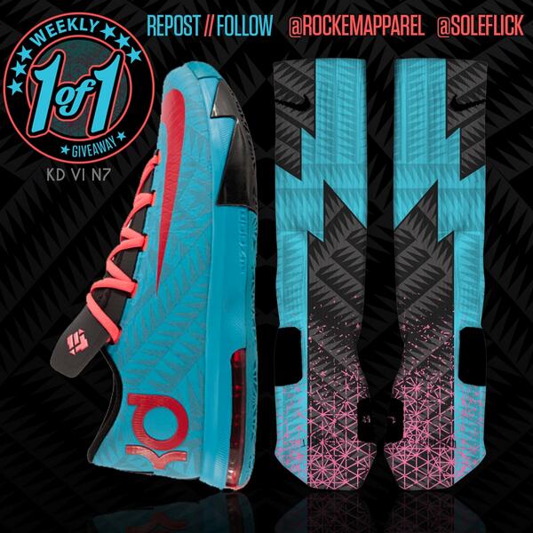 RockEm's tweet photo. RT to enter to win this week's #Weekly1of1, the “KD VI N7” + Shoes. Winner will be contacted Friday 9pm http://t.co/rrmtoOa33o