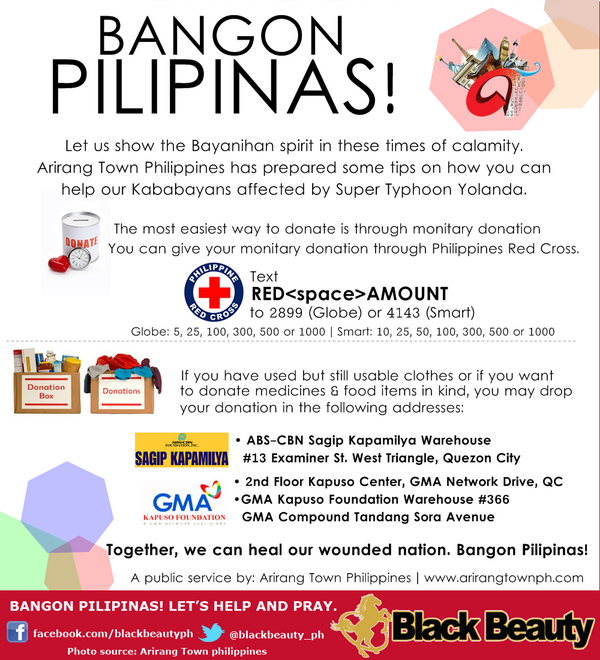 Filipino spirit is waterproof! A little help from you is a big help for others.Let's pray together, #BangonPilipinas!