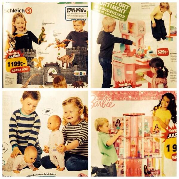 <3 New catalogue from Toys R Us Sweden skips stereotypes and markets all toys for both boys and girls. /via <a href="/LinaT/">Lina Thomsgård</a>