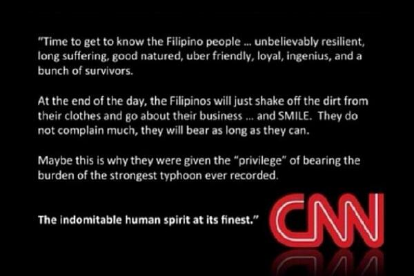 gotMACed's tweet image. Another message from CNN to every Filipino. #PrayForThePhilippines #PrayForTacloban