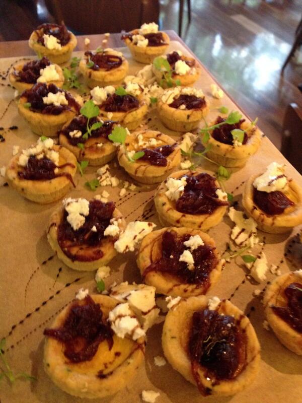 arintji's tweet image. Kipfler potato onion jam &amp;amp; feta tartlets #MTVEMA #VIPAfterParty