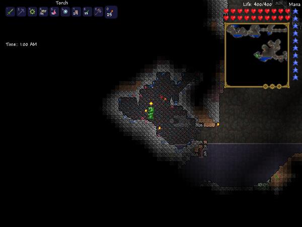 たねまる Ixion 本日のテラリア 世界の果てで宝石部屋を見つけるクリーパーの巻 壁はお持ち帰りできなかった 残念 Terraria テラリア Http T Co Sv48dd5ig4