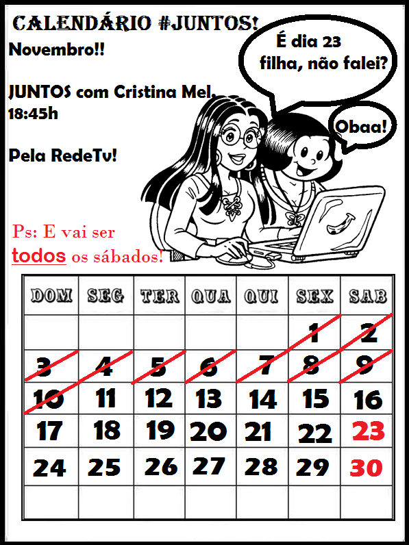IntercesdaMel's tweet photo. #CalendárioJuntos com @CristinaMel. A contagem NÃO PARA! Faltam 12 dias p a ESTREIA! Quem vai assistir, DÁ UM RT! ^^ http://t.co/Rhhc33P7pq