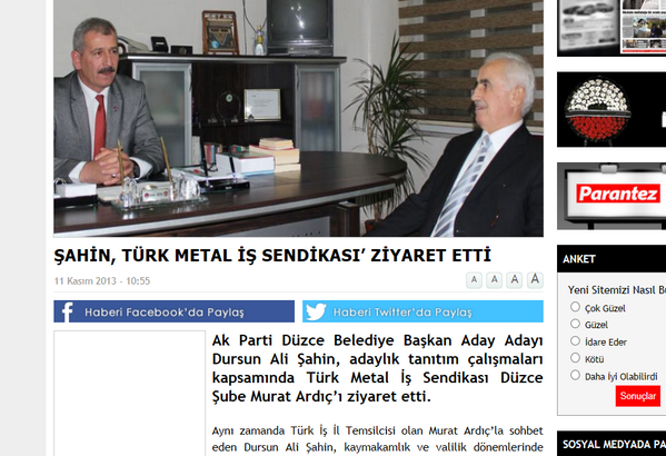 Türk Metal İş Sendikası Ziyareti duzceparantez.com/haber-6948-sah…