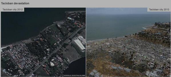Before &amp; after aerial images of Philippines show extent of #TyphoonHaiyan destruction bbc.in/17ZkDBE