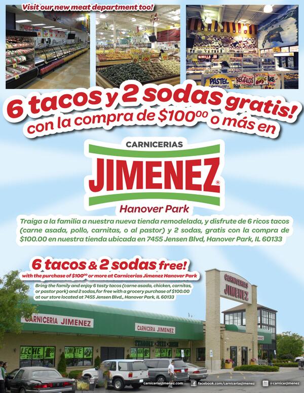 6 #free #tacos and 2 sodas at Hanover Park!
- - -
6 #tacos #gratis y 2 sodas en Hanover Park!