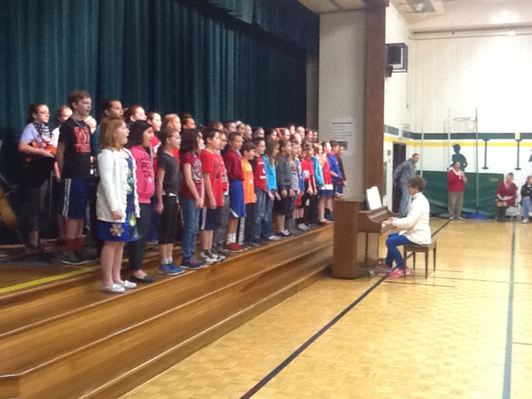 Sherwood's chorus performing on Veteran's Day