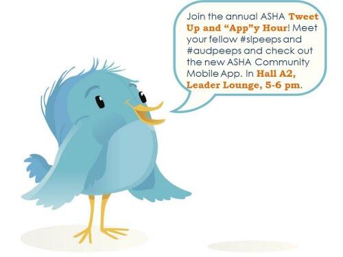 ASHA_Events's tweet image. Hope to see #slpeeps and #audpeeps at #ASHA13 Tweet Up and "App"y Hour! Leader Lounge, 5-6 pm on Fri. Snacks served.