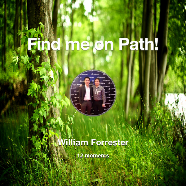 wforrester's tweet photo. Find me on #Path now! Go to: http://t.co/eD0xGpfIdD! #thepersonalnetwork http://t.co/LzEWNJtPA2
