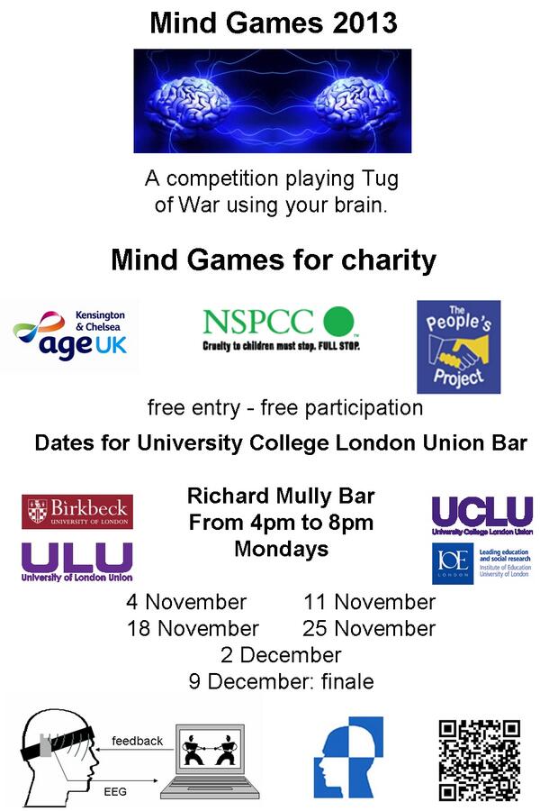 MindTrainingCo's tweet photo. In #London? @dmcpsycresearch Want to experience something fun &amp; new over a beer? Come &amp; @MyndPlay. Hope to see you :) http://t.co/ajsuYu7A6q