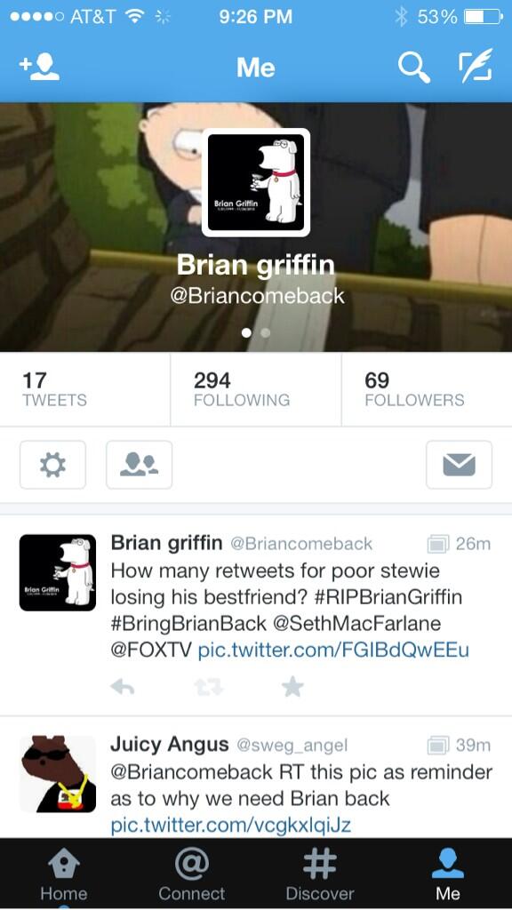 Brian Griffin Briancomeback Twitter