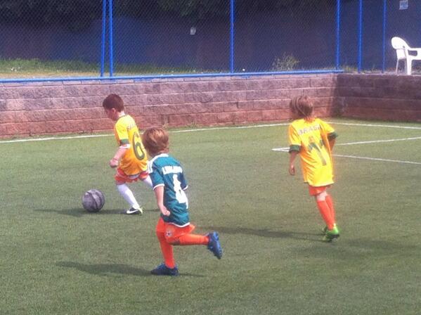 nmchicureo's tweet image. Brazil counter attacking against Germany, at the escuela de futbol Naranja Mecanica de #Chicureo