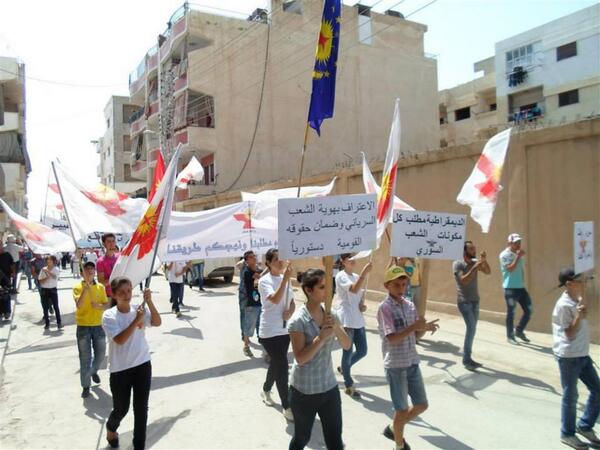 syriacunion's tweet photo. #Syriac Union Party in Syria / Qamishli http://t.co/CMsBVaIe35