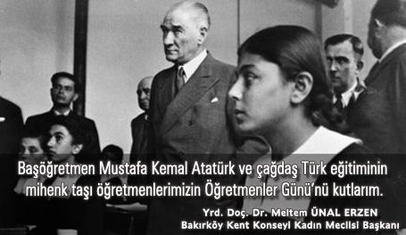 Tüm öğretmenlerimizin Öğretmenler Günü'nü kutlarım. <a href="/MeltemUnalErzen/">Doç. Dr. Meltem Ünal Erzen T.C.</a>