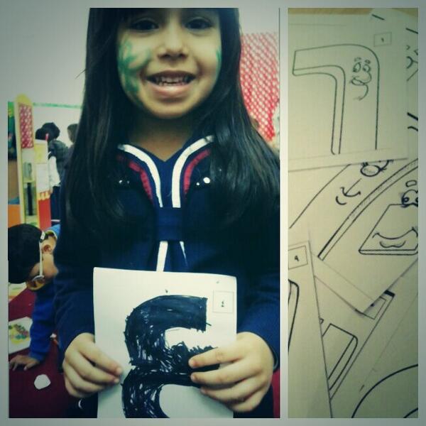 MathOCM's tweet image. 9-بعد  ذلك لون الاطفال اوراق التلاوين وتم الرسم على وجيههم الارقام المفضله لديهم ♡