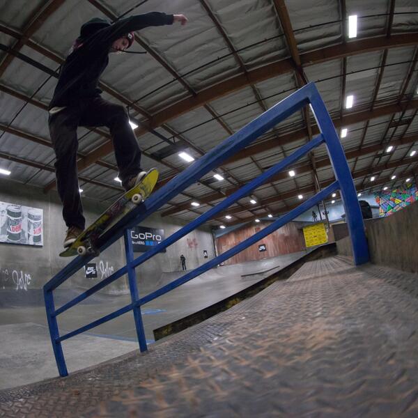 berrics's tweet photo. Jacopo Carozzi came hot out of the gates, going straight for a Bennet grind down a handrail! #SBAppLockIn @nikesb http://t.co/XbxPqqH3Vz