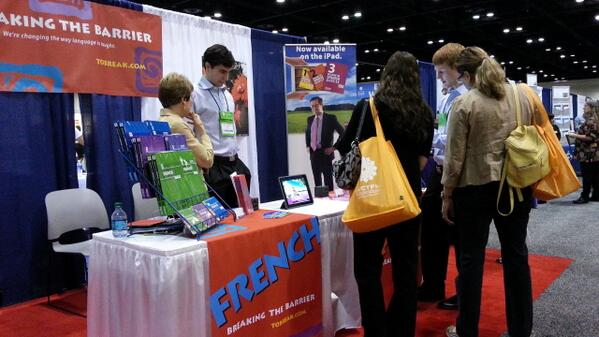 reimaaljarf's tweet photo. French language booth @#ACTFL13. http://t.co/soo79RbvvM