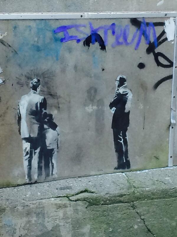 TorontoTim's tweet photo. Banksy Toronto @ the Berczy http://t.co/jOuRQp5GEe